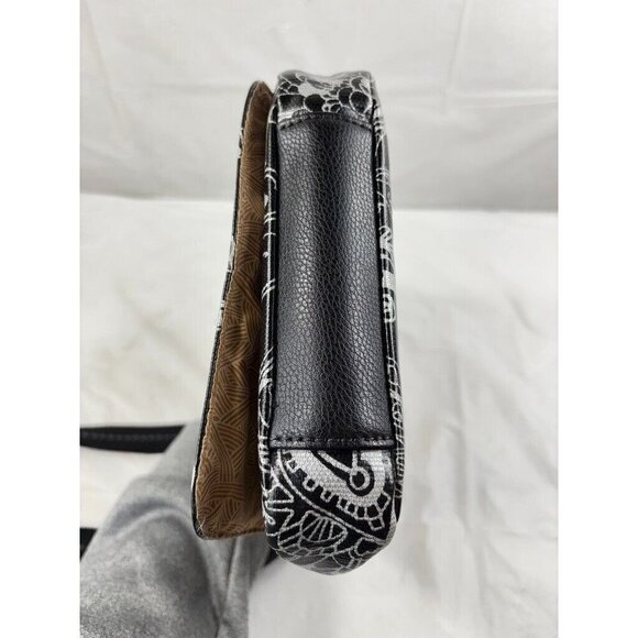 SAKROOTS Artist Circle Small Messenger crossbody Bag- PEACE- Black/white - Picture 6 of 12